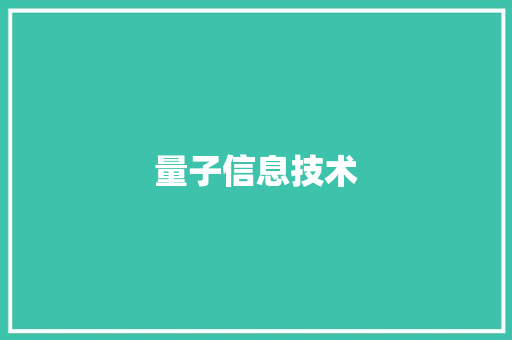 量子信息技术