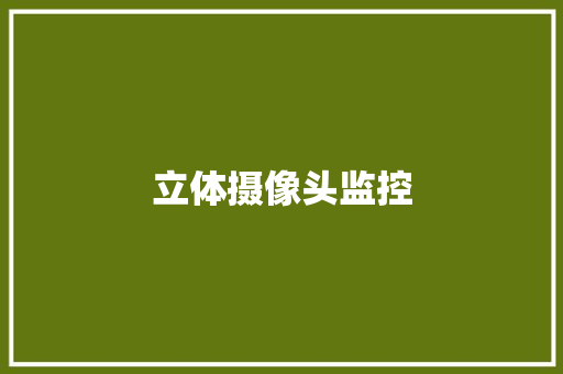 立体摄像头监控,摄像头监控哪个品牌好。