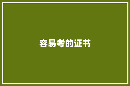 容易考的证书