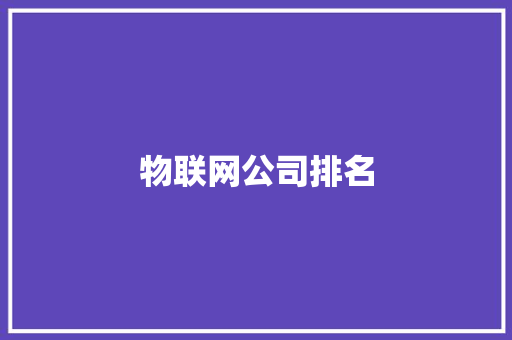物联网公司排名,联网核查公民身份信息系统。