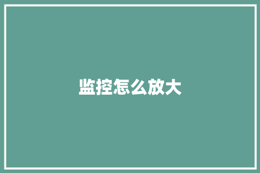 监控怎么放大,放大镜。
