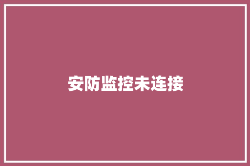 安防监控未连接