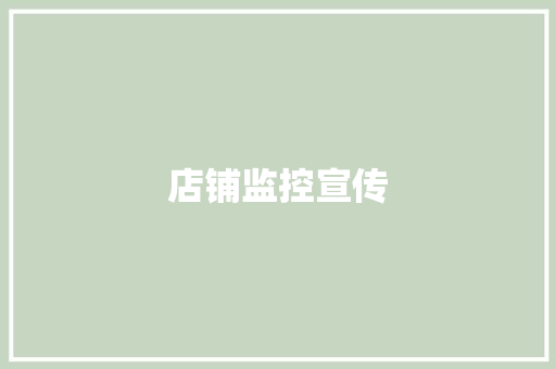 店铺监控宣传