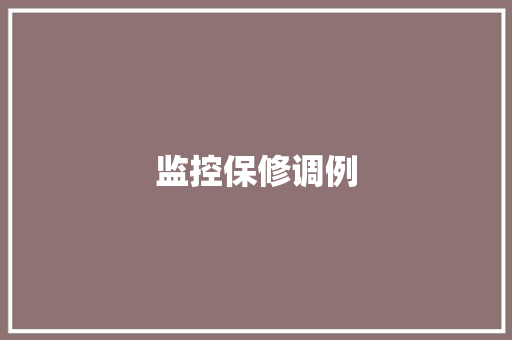 监控保修调例,质保是什么意思。