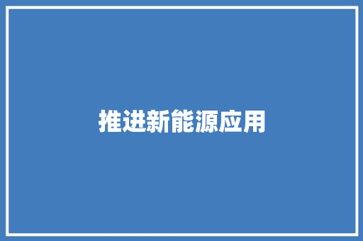 推进新能源应用