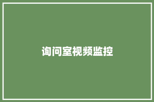 询问室视频监控