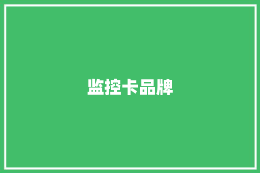 监控卡品牌