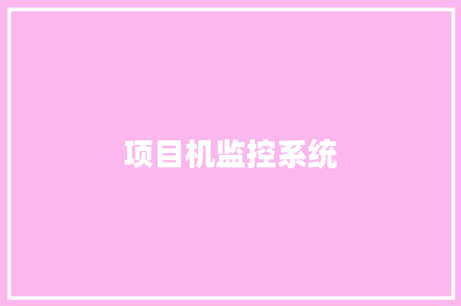 项目机监控系统,负责制读本读书心得体会。