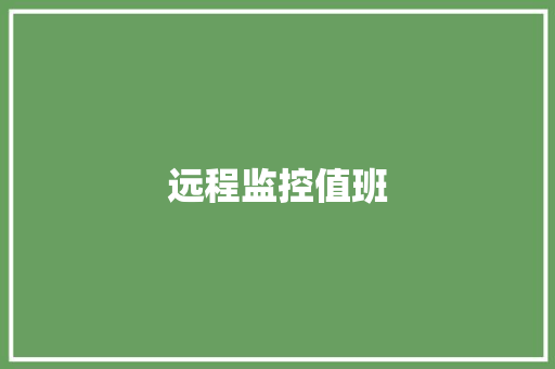 远程监控值班
