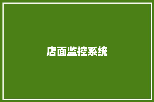 店面监控系统