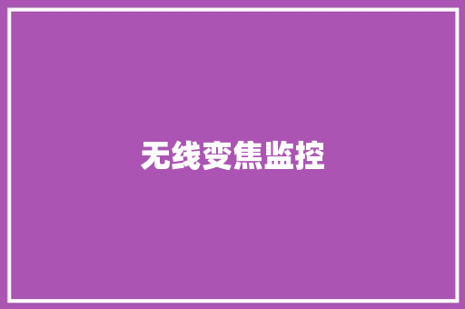 无线变焦监控