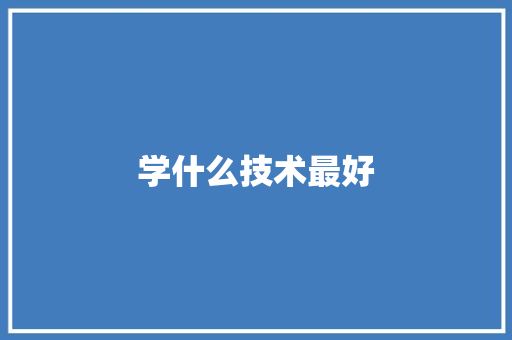 学什么技术最好