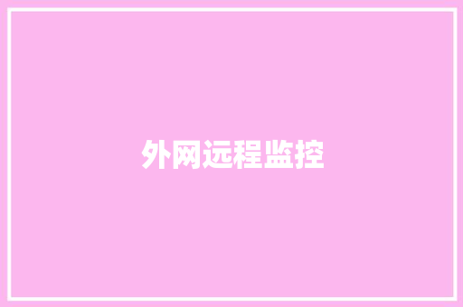 外网远程监控