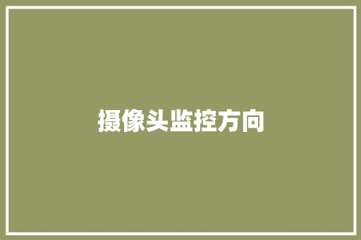 摄像头监控方向,摄像头监控哪个品牌好。