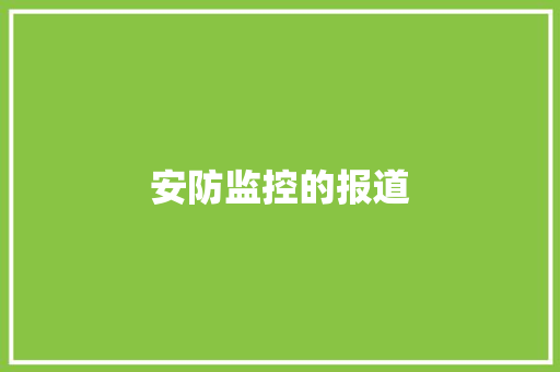 安防监控的报道