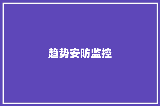 趋势安防监控,安防资质。