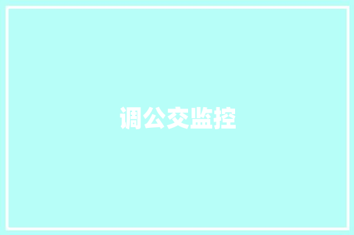 调公交监控