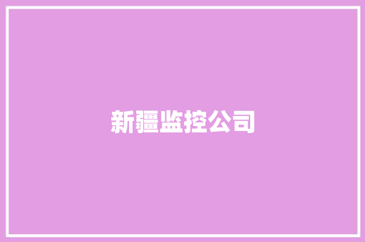 新疆监控公司