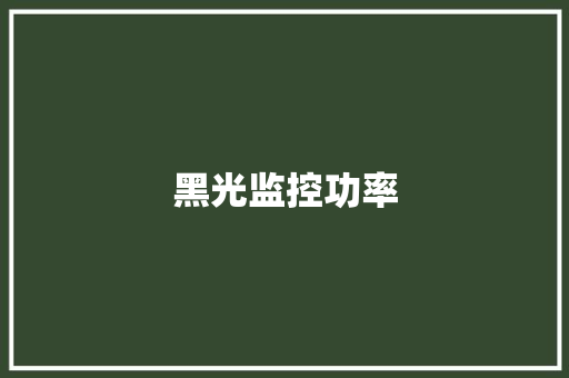 黑光监控功率