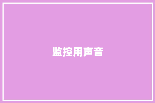 监控用声音