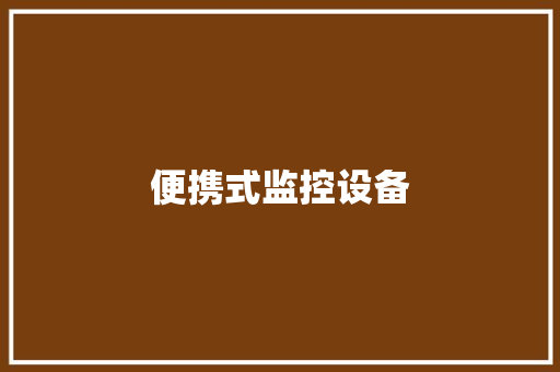 便携式监控设备