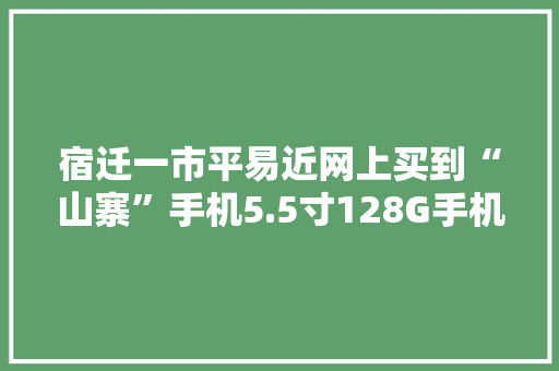 宿迁一市平易近网上买到“山寨”手机5.5寸128G手机只要368元！