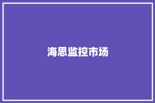 海思监控市场