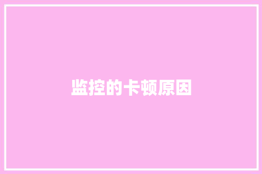 监控的卡顿原因
