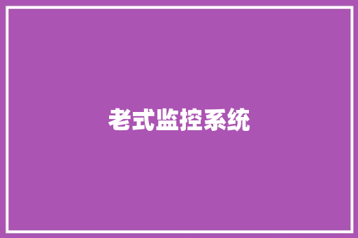 老式监控系统