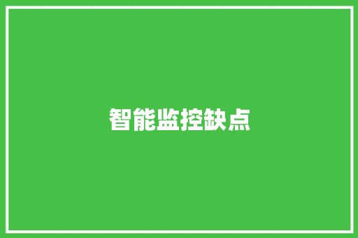 智能监控缺点