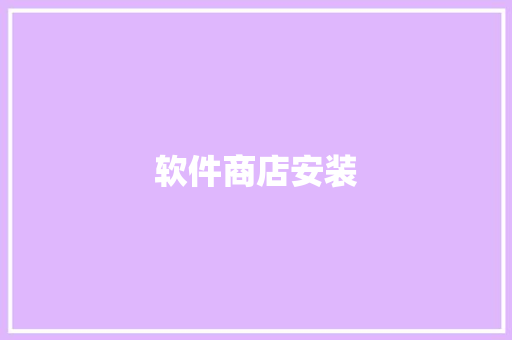 软件商店安装