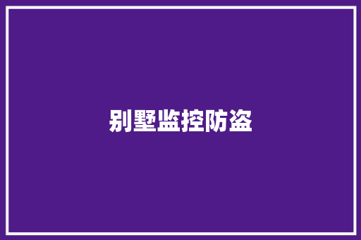 别墅监控防盗