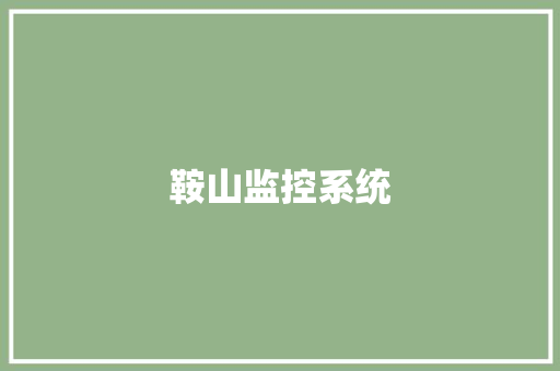 鞍山监控系统