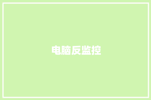 电脑反监控