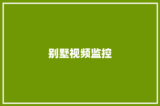别墅视频监控