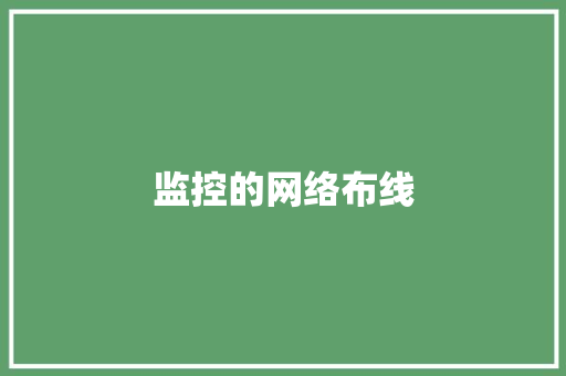 监控的网络布线