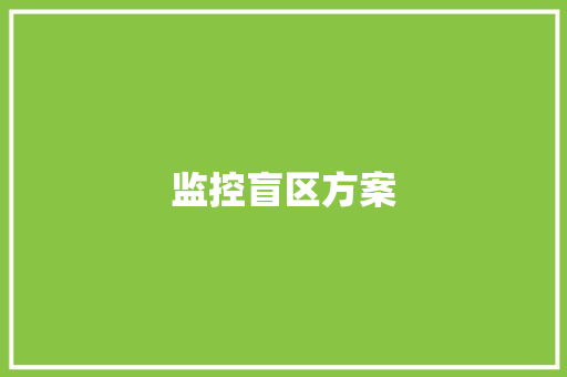 监控盲区方案,盲区监测系统。