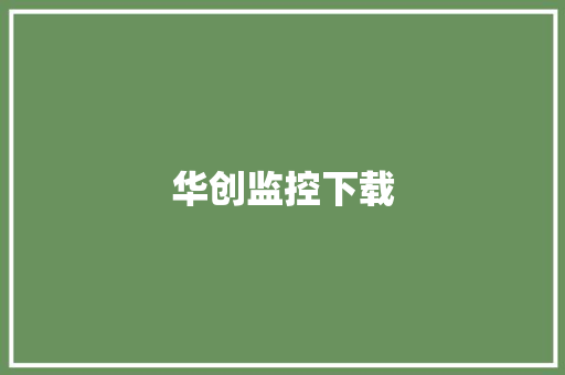 华创监控下载