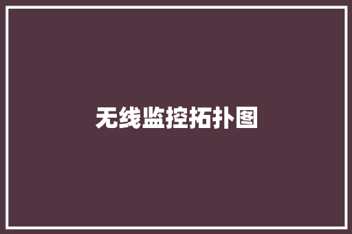 无线监控拓扑图,摄像头监控哪个品牌好。