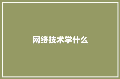 网络技术学什么