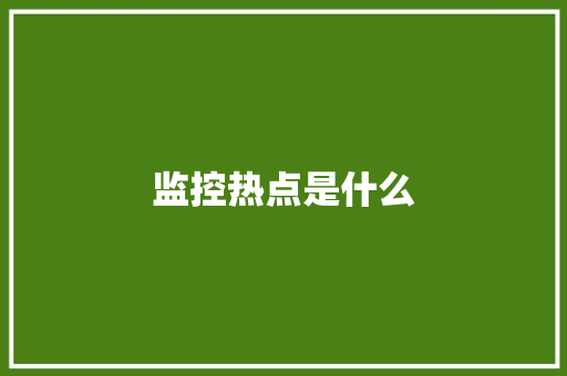 监控热点是什么,热点新闻。