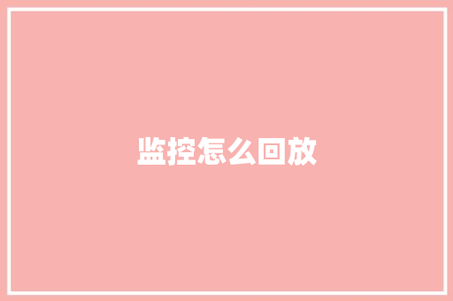 监控怎么回放,录像的英文。
