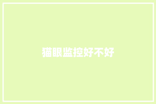 猫眼监控好不好