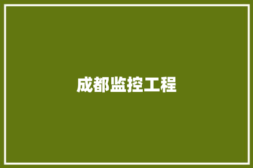 成都监控工程