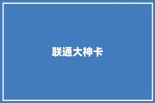 联通大神卡