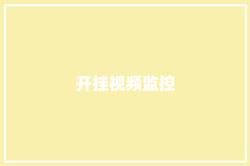 开挂视频监控