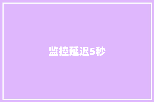 监控延迟5秒