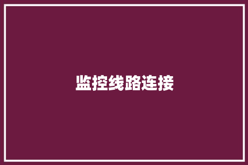 监控线路连接
