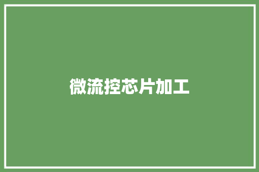 微流控芯片加工