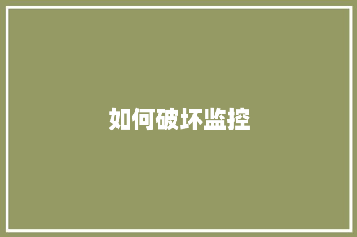 如何破坏监控,可以的英语怎么说。